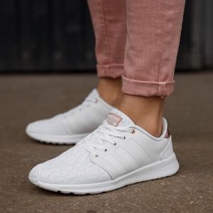 Adidas white & rose gold sneakers